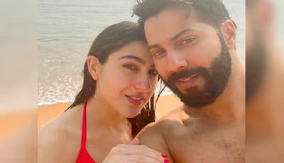 Varun Dhawan, Sara Ali Khan turn beach-buddies; actor goes shirtless, actress looks sizzling in red bikini: PICS