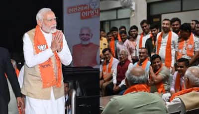 After Gujarat rallies, PM Modi sits down with party workers at BJP headquarters in Gandhinagar for informal meet