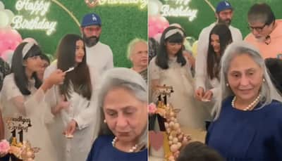 Jaya Bachchan, Aishwarya celebrate Aaradhya's birthday, 11-yr-old feeds cake to Amitabh Bachchan, video inside