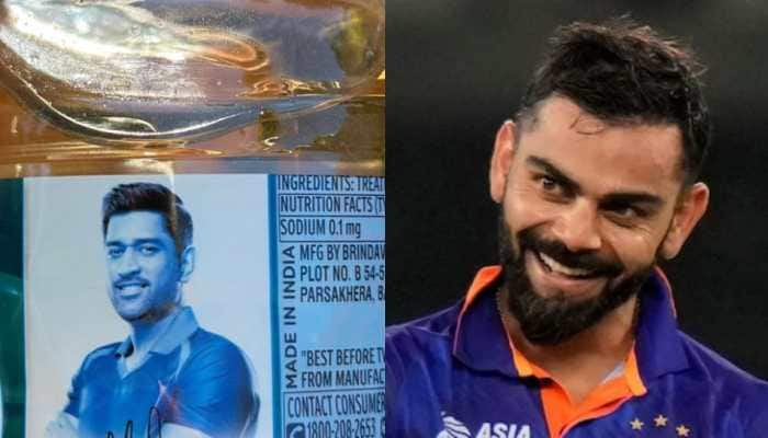 Virat Kohli&#039;s reaction to MS Dhoni&#039;s photo on water bottle goes viral - Check