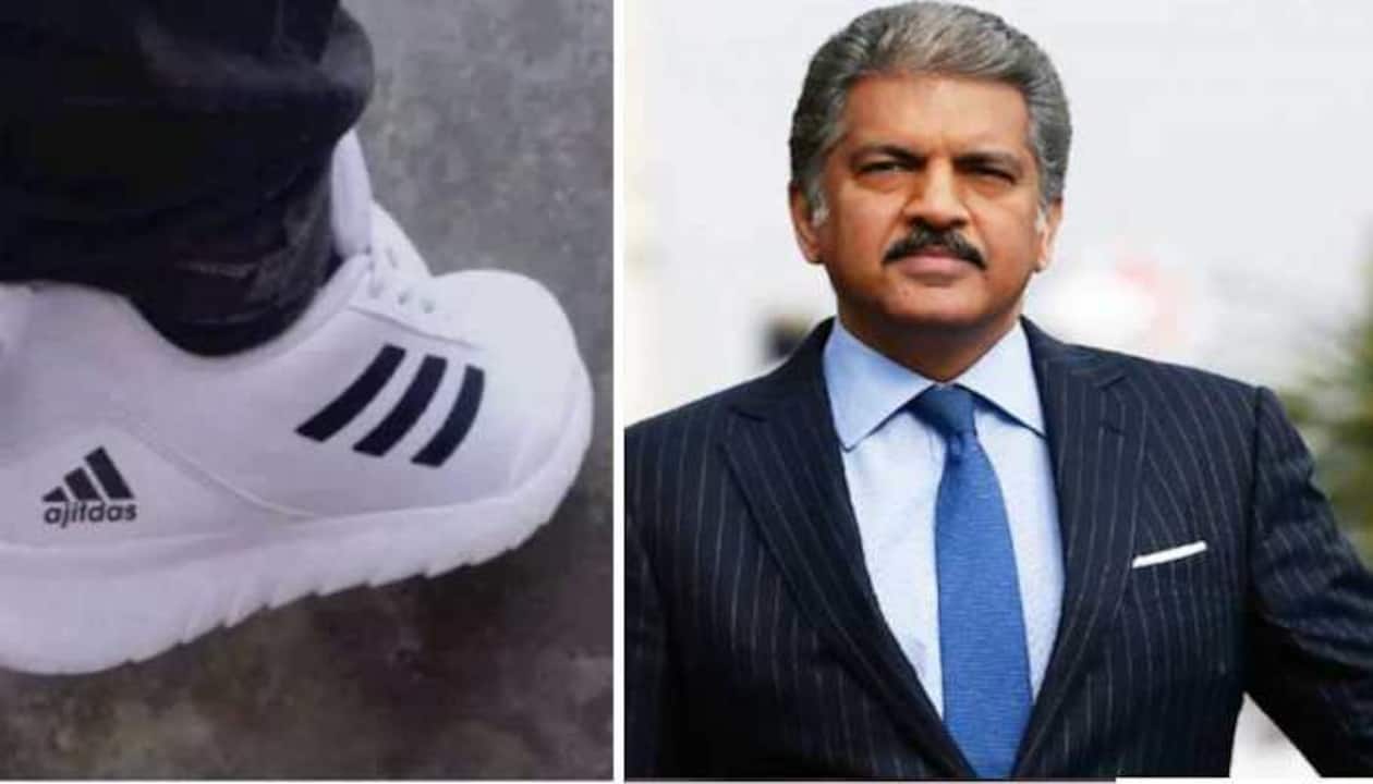 Elasticidad libertad Fraternidad Completely logical': Fake Adidas shoes get Anand Mahindra's attention;  Check out his EPIC reaction | Companies News | Zee News