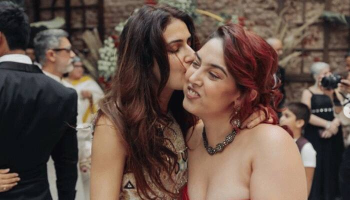 Fatima Sana Shaikh kisses Aamir Khan's daughter Ira Khan, dances with her fiance Nupur Shikhare at engagement ceremony, see pics