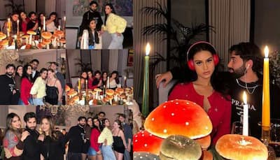 Nysa Devgan's glamourous RED hot look at Thanksgiving dinner with close friends - In Pics