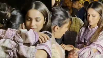 Shehnaaz Gill consoles diehard fan with a tight hug, gets a bangle as gift- Watch