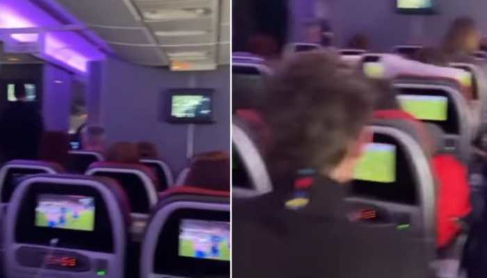 Football fans watch FIFA World Cup 2022 match 40,000 feet in air: Viral Video