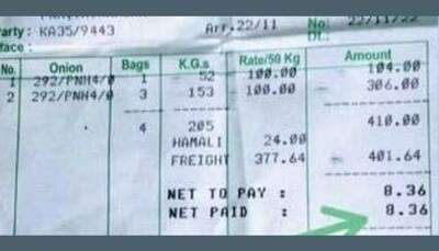 Shocking! A Karnataka-based farmer receives merely Rs 8.36 for 205 Kg of onions after travelling 415 km -- Read full story