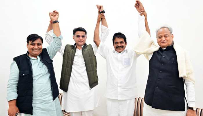 'Political break': BJP's swipe at Congress over 'show of unity' by Gehlot, Pilot