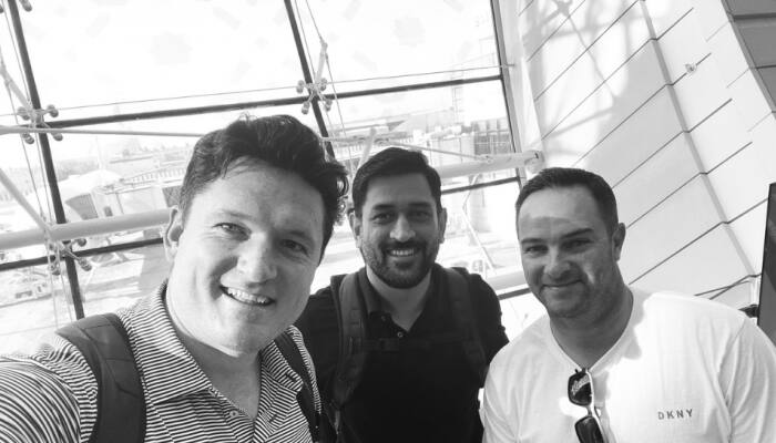 MS Dhoni meets Graeme Smith and Mark Boucher at airport on way to SA 20 Launch, Ex-SA captain&#039;s PIC goes viral