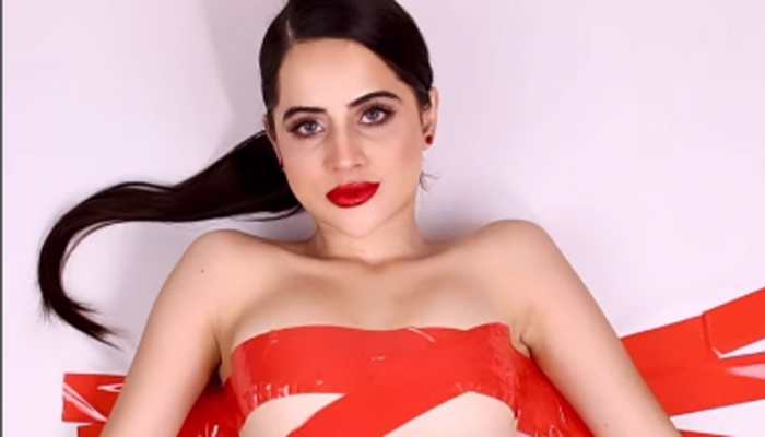Urfi Javed covers modesty with red tape, DITCHES clothes again for new video! 