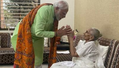 Ahead of Gujarat Elections 2nd phase, PM Narendra Modi visits his mother Heeraben Modi: PICS