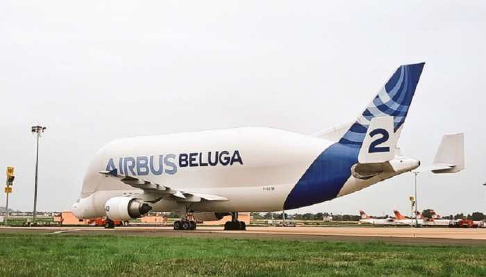 Whale-shaped &#039;World&#039;s largest cargo plane&#039; Airbus Beluga lands at Hyderabad Airport: WATCH Video