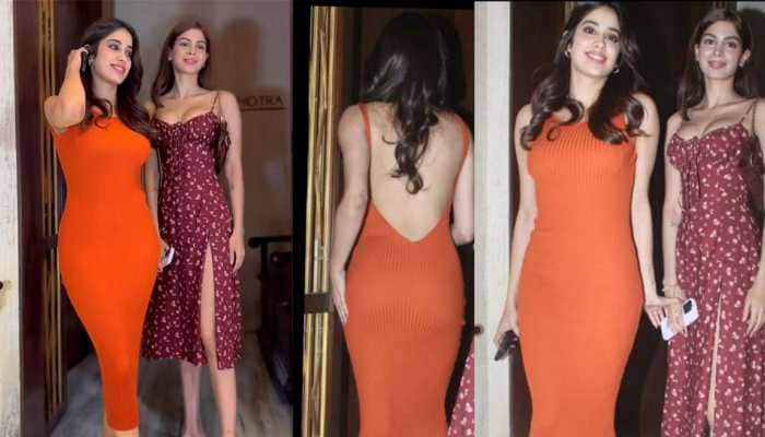 Janhvi Kapoor wears orange deep cut backless dress, TROLLS call her 'drunk'!