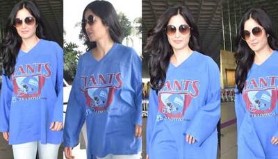 Katrina Kaif wears baggy top and bootcut jeans to airport, fans speculate she is pregnant - Watch