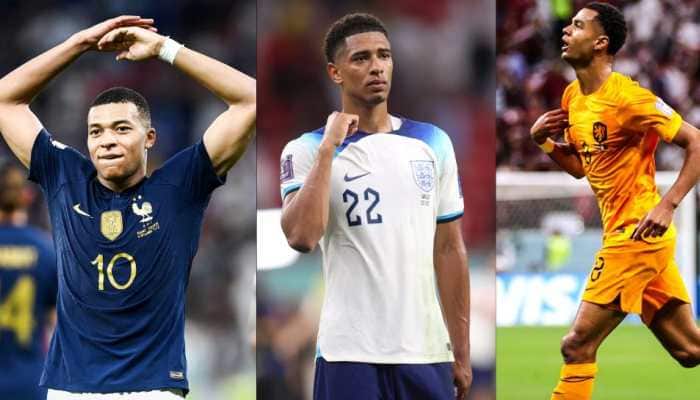 Kylian Mbappe (from left), Jude Bellingham and Cody Gakpo. (Source: Twitter)