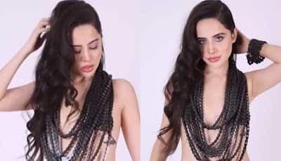 Urfi Javed goes nude again, covers her modesty with bicycle chain- WATCH