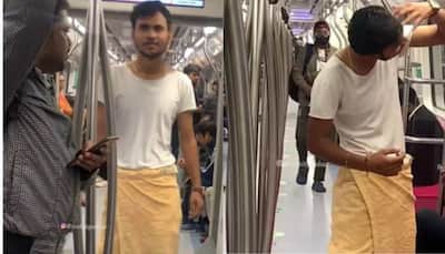 Viral Video: Man travels in Delhi Metro wearing a TOWEL, leaves netizens in splits - WATCH