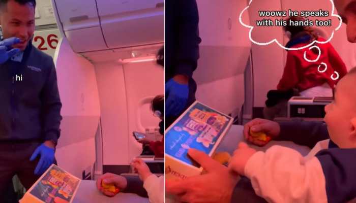 Flight attendant’s conversation with baby makes internet go ‘aww’: Watch VIRAL video