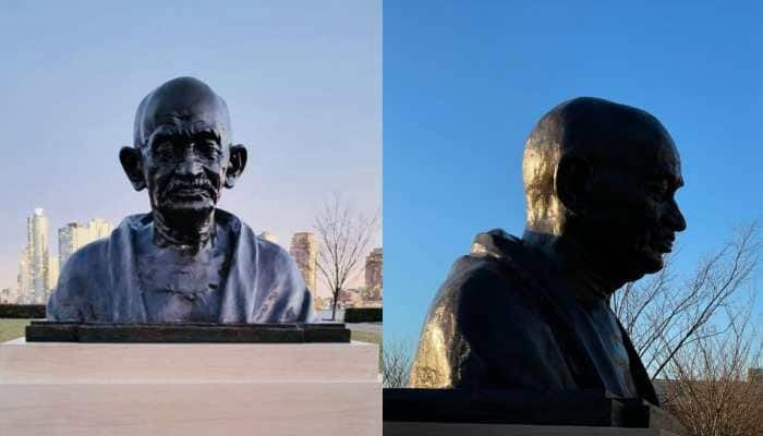 Mahatma Gandhi&#039;s sculpture unveiled by EAM S Jaishankar, UN chief Antonio Guterres at UN headquarters in New York