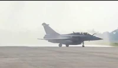 Indian Air Force welcomes Rafale fighter jet on Vijay Diwas at Hasimara base with water cannon salute: Watch video