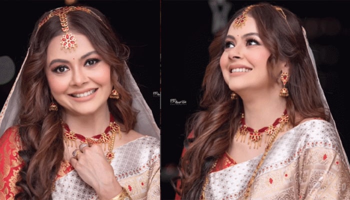 Amid severe trolling, Devoleena Bhattacharjee shares stunning Assamese bridal look from wedding reception