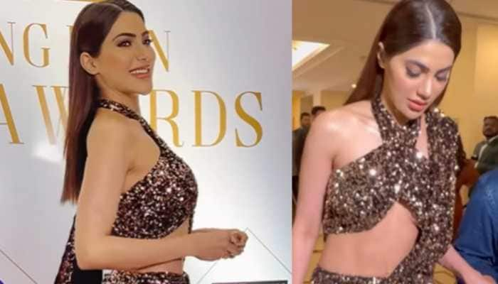 WATCH: Nikki Tamboli suffers oops moment in halter bra-high slit skirt, fans call her &#039;sasti Nora Fatehi&#039;