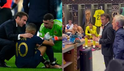 FIFA World Cup Final: French President consoles Mbappe, other France players in locker room after their defeat to Messi's Argentina - WATCH