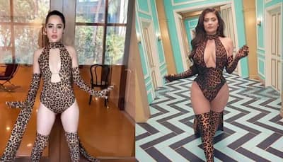 Urfi Javed struts in leopard print bodysuit with cape, recreates Kylie Jenner's hot avatar - Watch