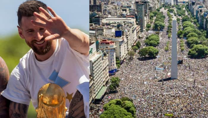 Lionel Messi evacuated by helicopter after 5 million people hit road during Argentina&#039;s team parade - WATCH