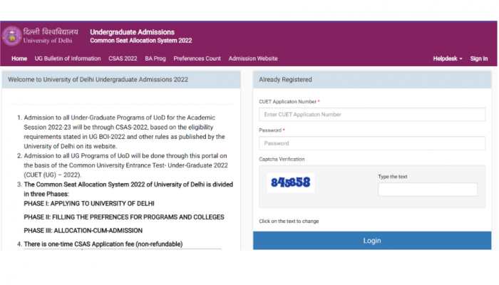 DU Admission 2022: Special Spot Allocation List 2022 for UG Courses RELEASED at du.ac.in- Direct link here