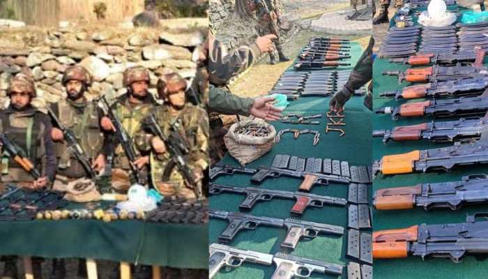 '8 AK-74 rifles, 12 pistols, 14 grenades': Huge cache of arms and ammunition recovered in J&amp;K's Uri