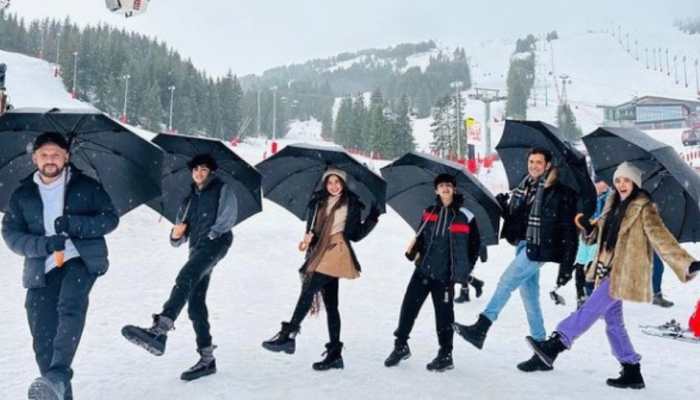 Hrithik Roshan enjoys a snowy Christmas with ladylove Saba Azad and kids- SEE PIC 