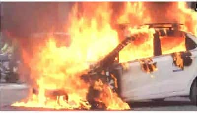 Delhi: Car catches fire at the ITO intersection, no casualties reported- Watch