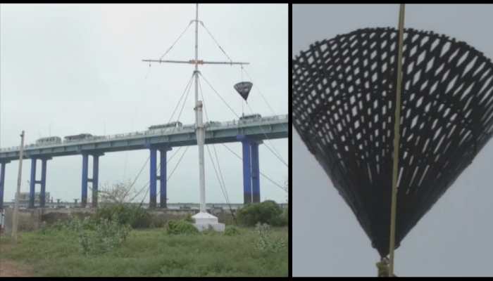 Tamil Nadu installs 'storm warning cage 3' at Pamban port to warn of impending dangers