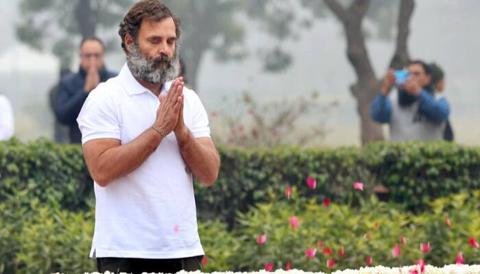 Rahul Gandhi braves Delhi cold in T-shirt, visits memorials of former PMs; Congress says &#039;he is superhuman&#039;