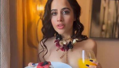 Urfi Javed hides her modesty with breakfast plate and juice glass in new video; 'irked' netizens post NASTY comments - Watch