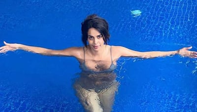 Mallika Sherawat's simmering hot pool pics rocking her ash grey bikini are worth a dekko!