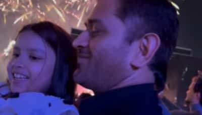Happy New Year 2023: MS Dhoni, wife Sakshi and daughter Ziva WELCOME new year with fireworks, WATCH