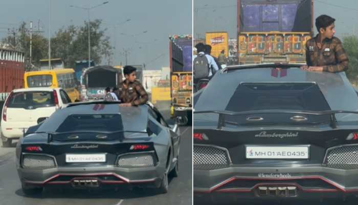 Child poking head out of Lamborghini Aventador replica is a classic SAFETY hazard, WATCH viral video