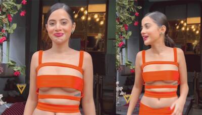Just for controversy? Urfi Javed grooves to SRK-Deepika Padukone's Besharam Rang in saffron cut-out top