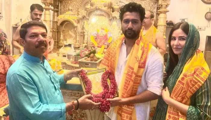 Katrina Kaif and Vicky Kaushal&#039;s UNSEEN pics from Siddhivinayak Temple visit with family goes viral!