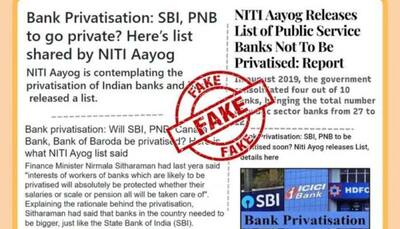 FACT CHECK: Is NITI Aayog planning to privatise some public sector banks? Here’s the truth