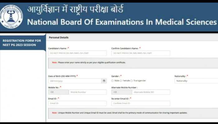 NEET PG 2023 registration begins at natboard.edu.in, DIRECT LINK to apply here