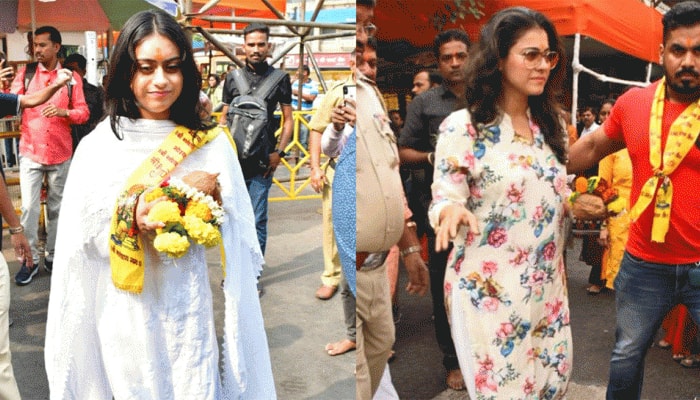 Ajay Devgn&#039;s daughter Nysa visits Siddhivinayak Temple with mom Kajol, spotted in traditional outfit