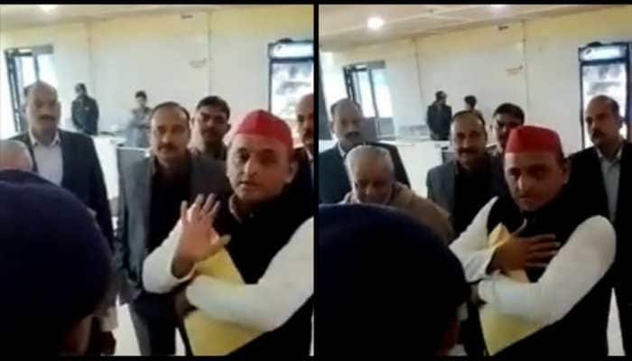 &#039;Tum zehar de do to?&#039;: Akhilesh Yadav refuses to drink tea at UP Police headquarters - WATCH