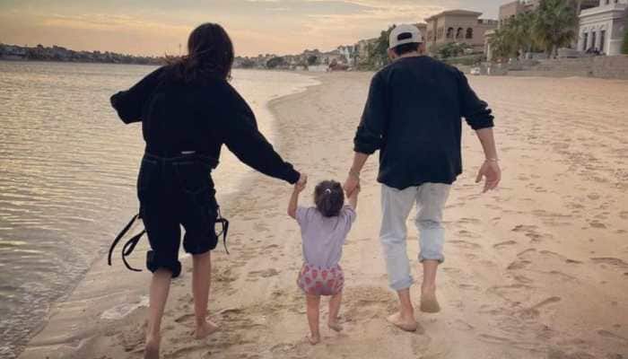 Virat Kohli posts adorable photo with wife Anushka Sharma and daughter Vamika walking on the beach - Check