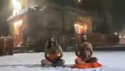 2 Yogis meditate bare-chested in Kedarnath amid heavy snowfall. Twitter is stunned - Watch video
