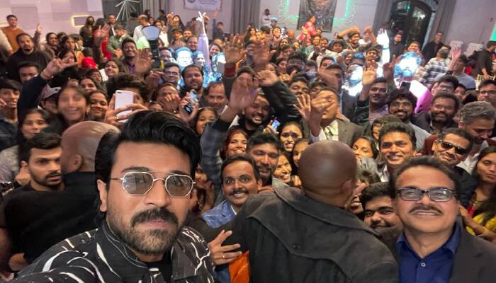 &#039;RRR&#039; star Ram Charan takes selfies with thousands of fans in LA, check them out