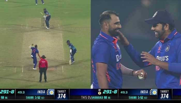 Watch: Shami &#039;Mankads&#039; Shanaka on 98, Rohit shows sportsmanship spirit and withdraws appeal - Check