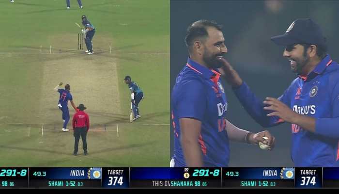 Watch: Shami 'Mankads' Shanaka on 98, Rohit shows sportsmanship spirit and withdraws appeal - Check