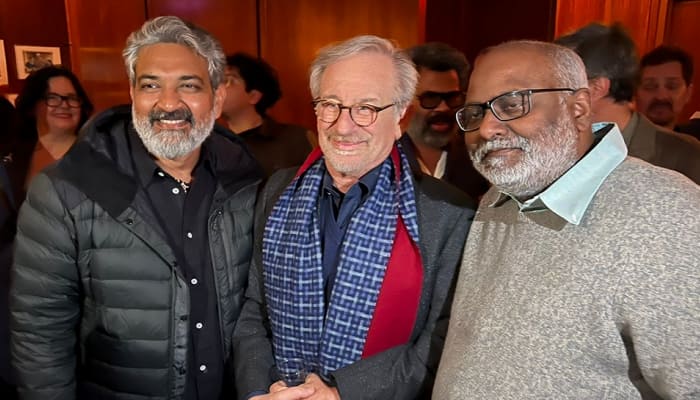 RRR director SS Rajamouli meets American filmmaker Steven Spielberg, says 'I just met God'